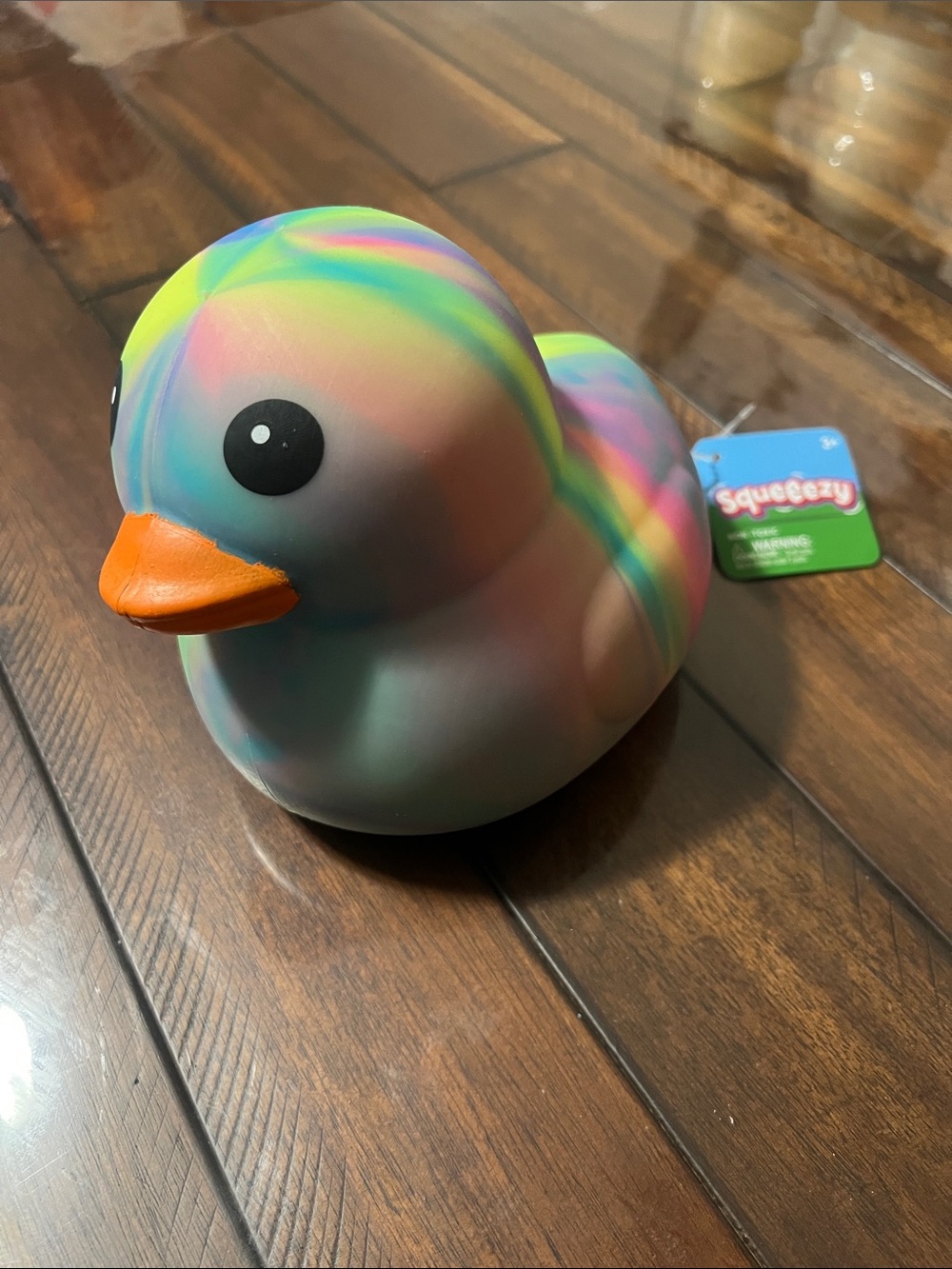 Squeeezy Rainbow Rubber Duck - Multicolor tie dye